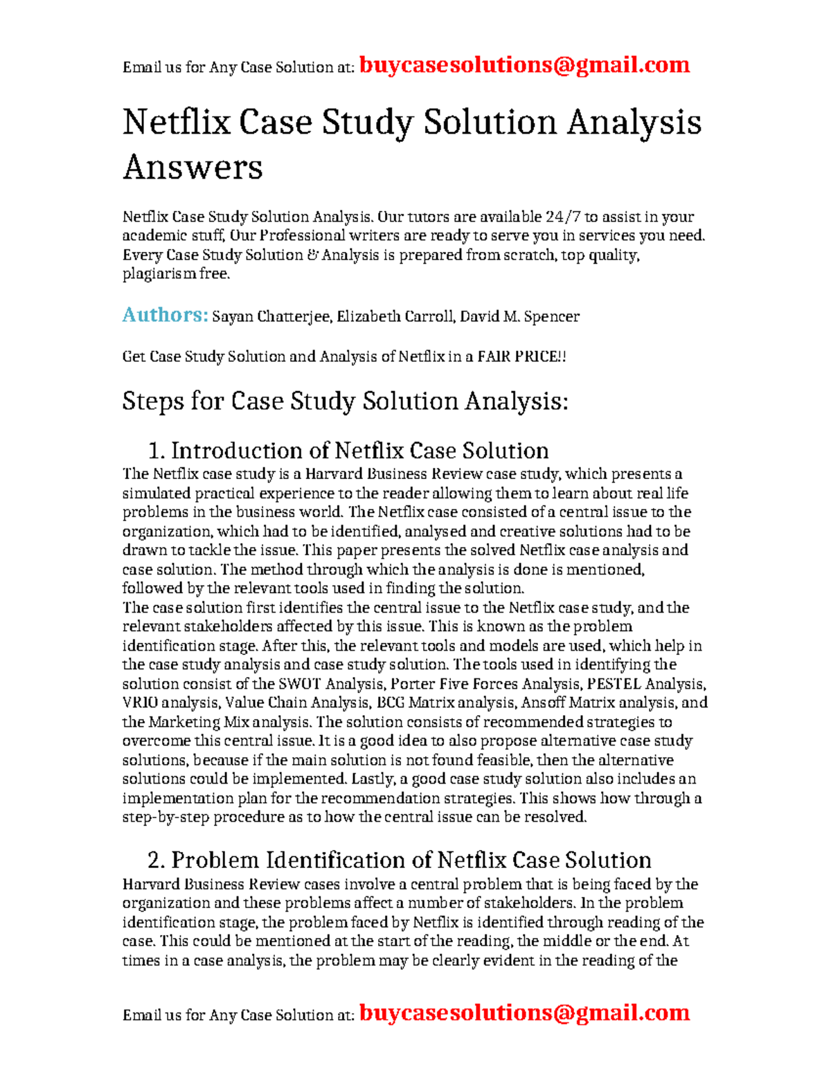 Netflix Case Study Solution Analysis - Netflix Case Study Solution ...