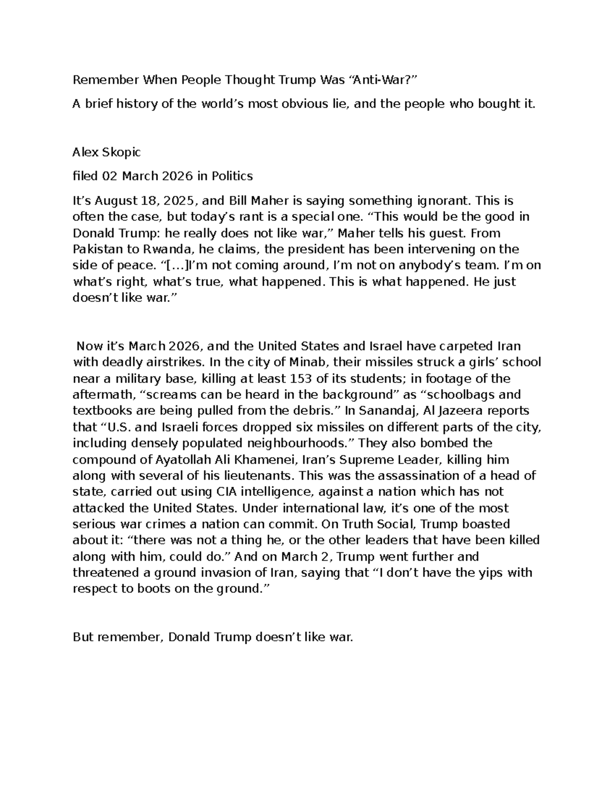 Politics 101: A Brief History of Trump's Controversial Actions - Studocu