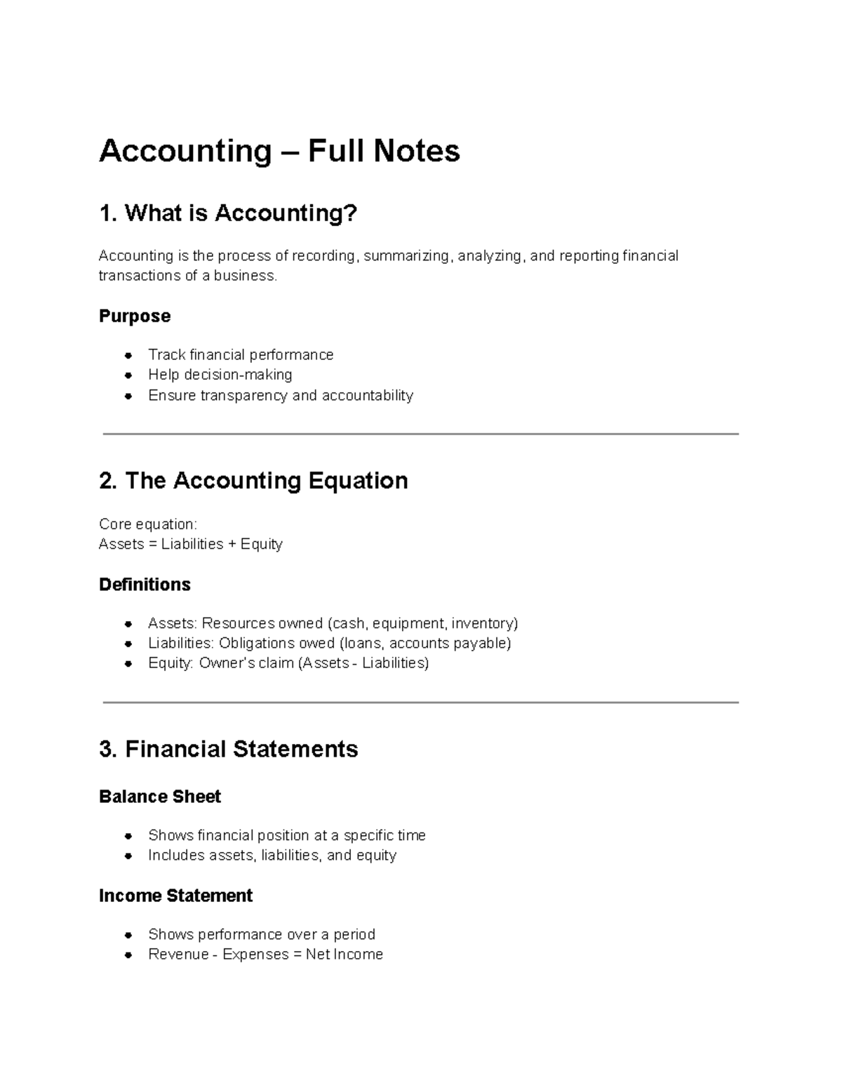 ACC 101: Basic Accounting Concepts and Principles Summary - Studocu