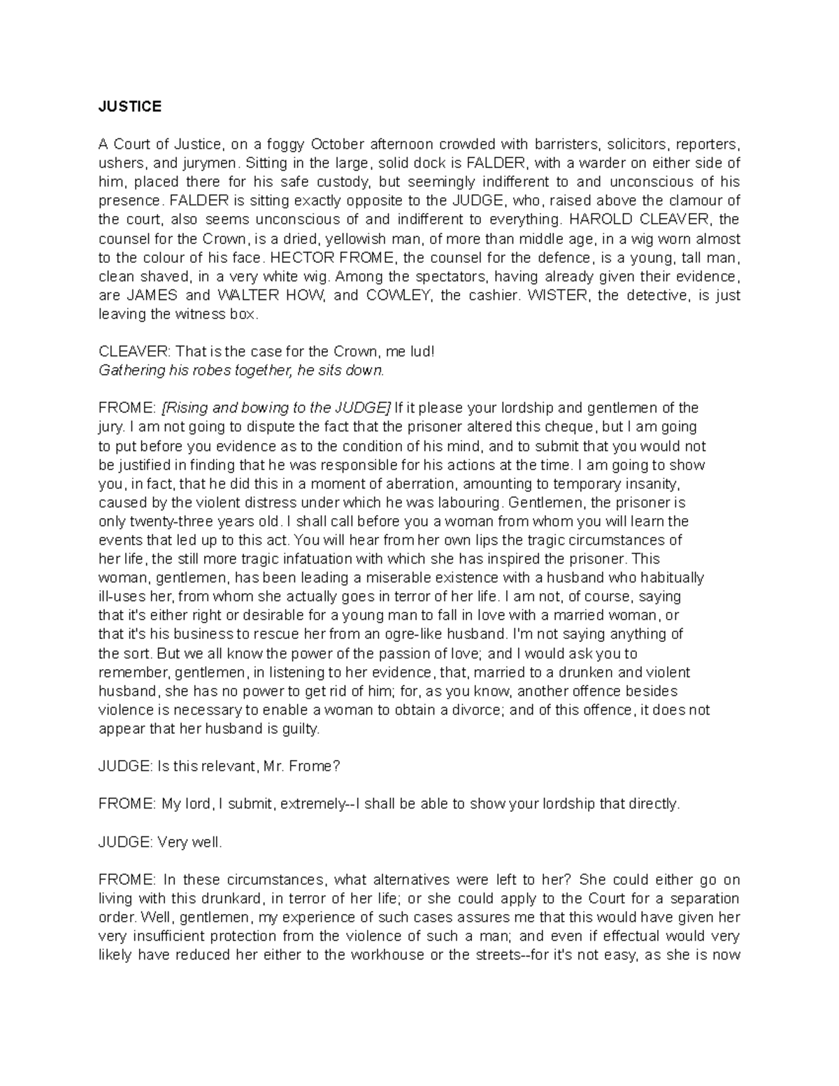 Justice in the Court: A Study of Falder's Case (ENG 101) - Studocu