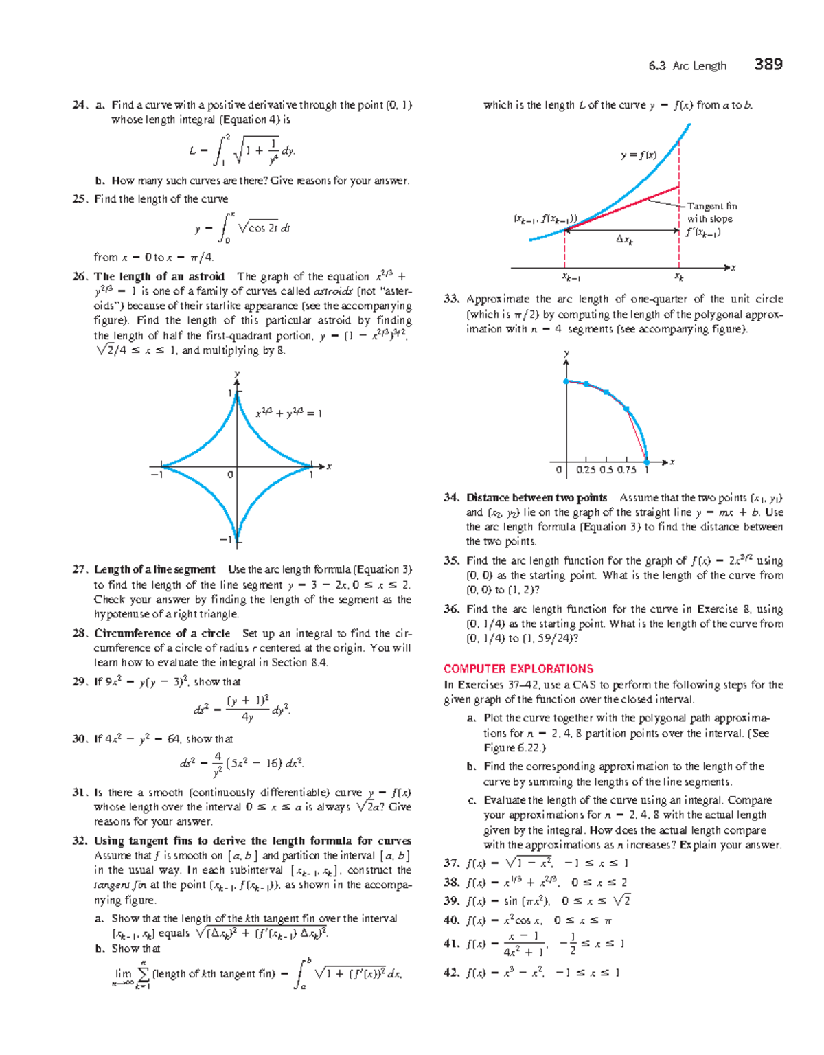 Thomas Calculus 389: Arc Length and Curve Analysis (Pages 0403-0404 ...