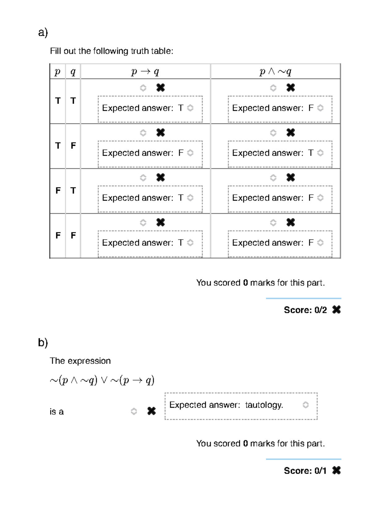 1081 lab test - lab test 2 - a) Fill out the following truth table: T T ...