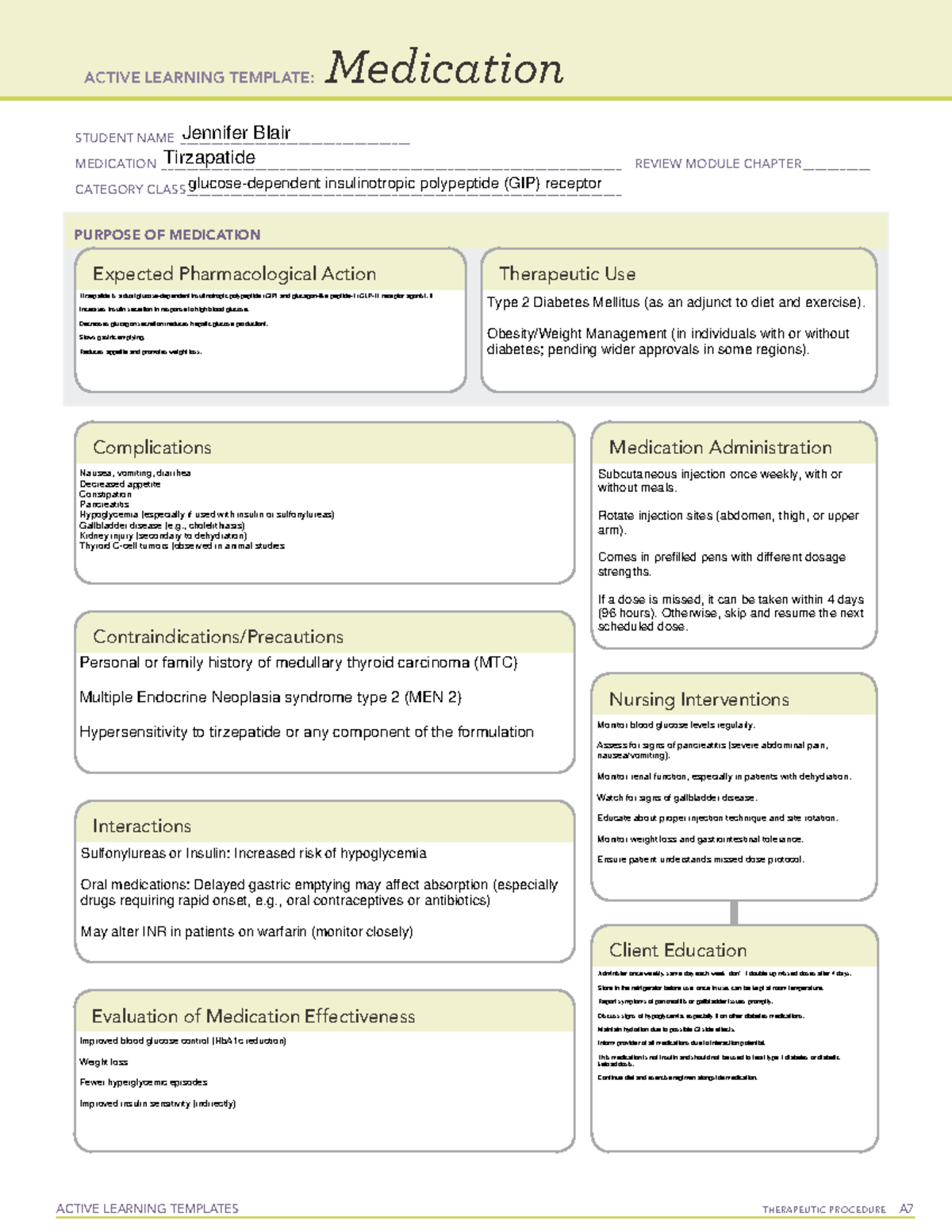 tirzepatide and nursing ACTIVE LEARNING TEMPLATE: Tirzepatide Review for Type 2 Diabetes Management