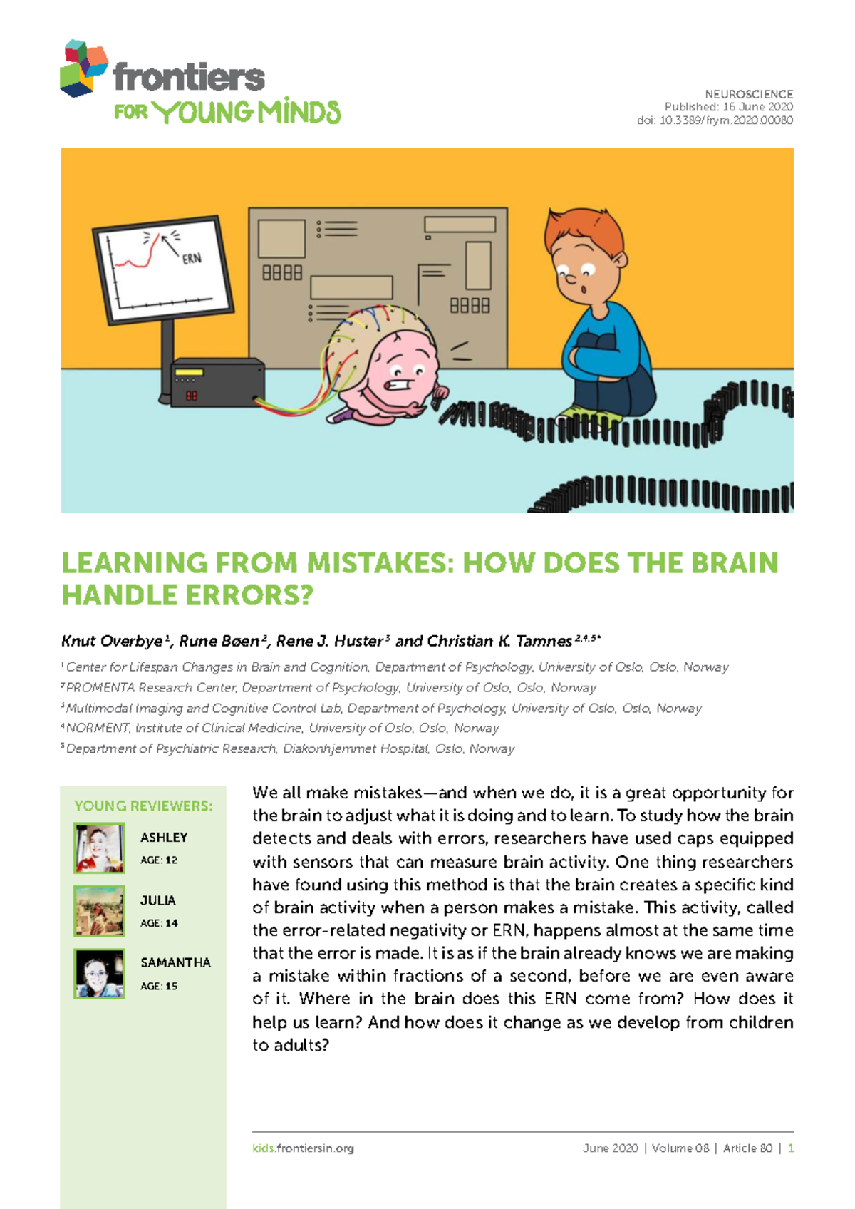NEUROSCIENCE 101: Learning From Mistakes and Brain Error Processing ...