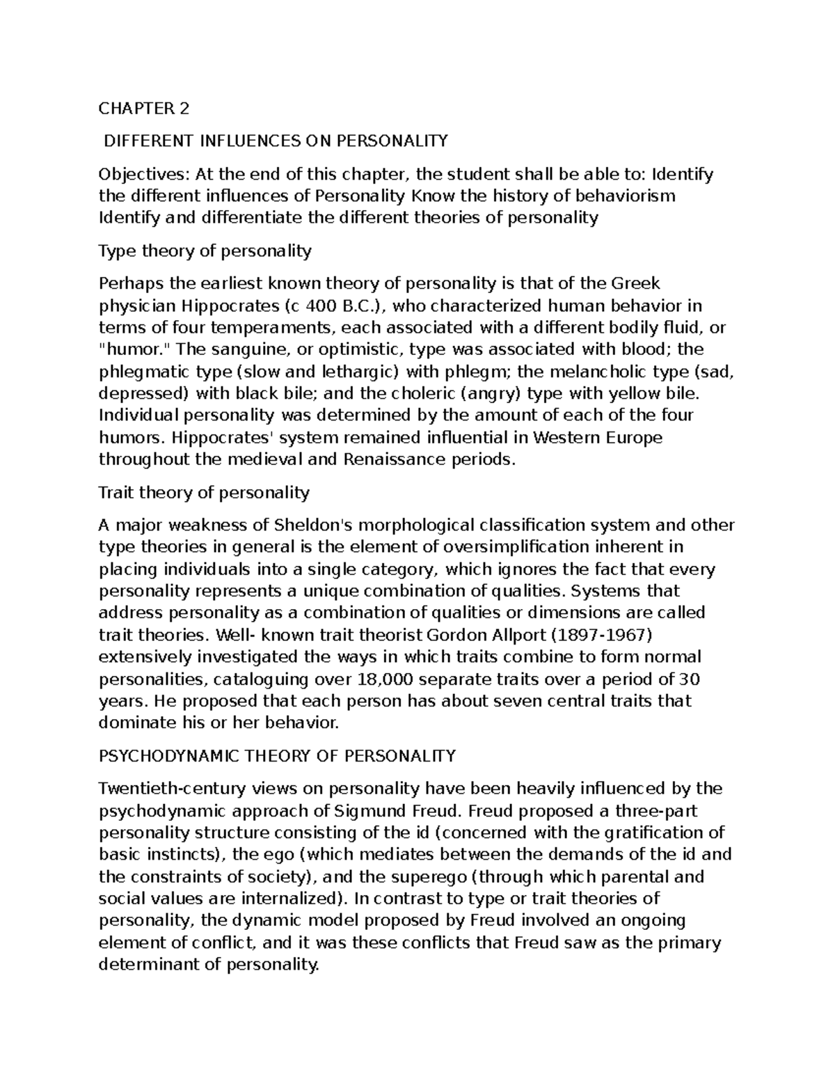 Chapter 2 - These lecture notes provide clear and concise summaries of ...