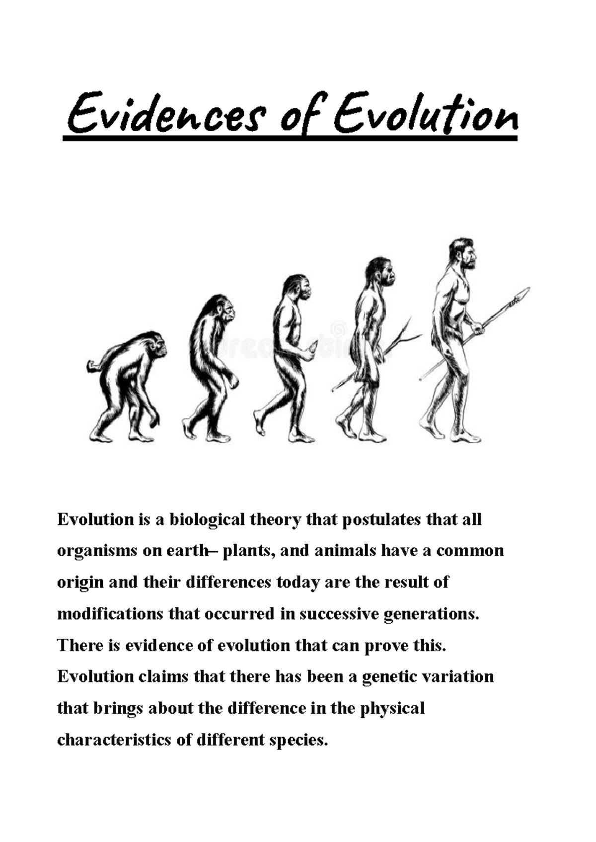 Evidences of Evolution - Evidences of Evolution Evolution is a ...