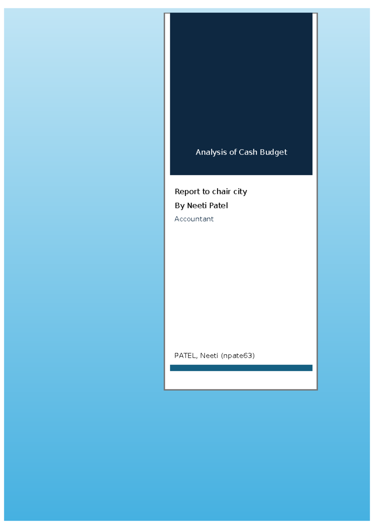 IA3 Cash Budget Analysis Report for Building Purchase 2023-25 - Studocu