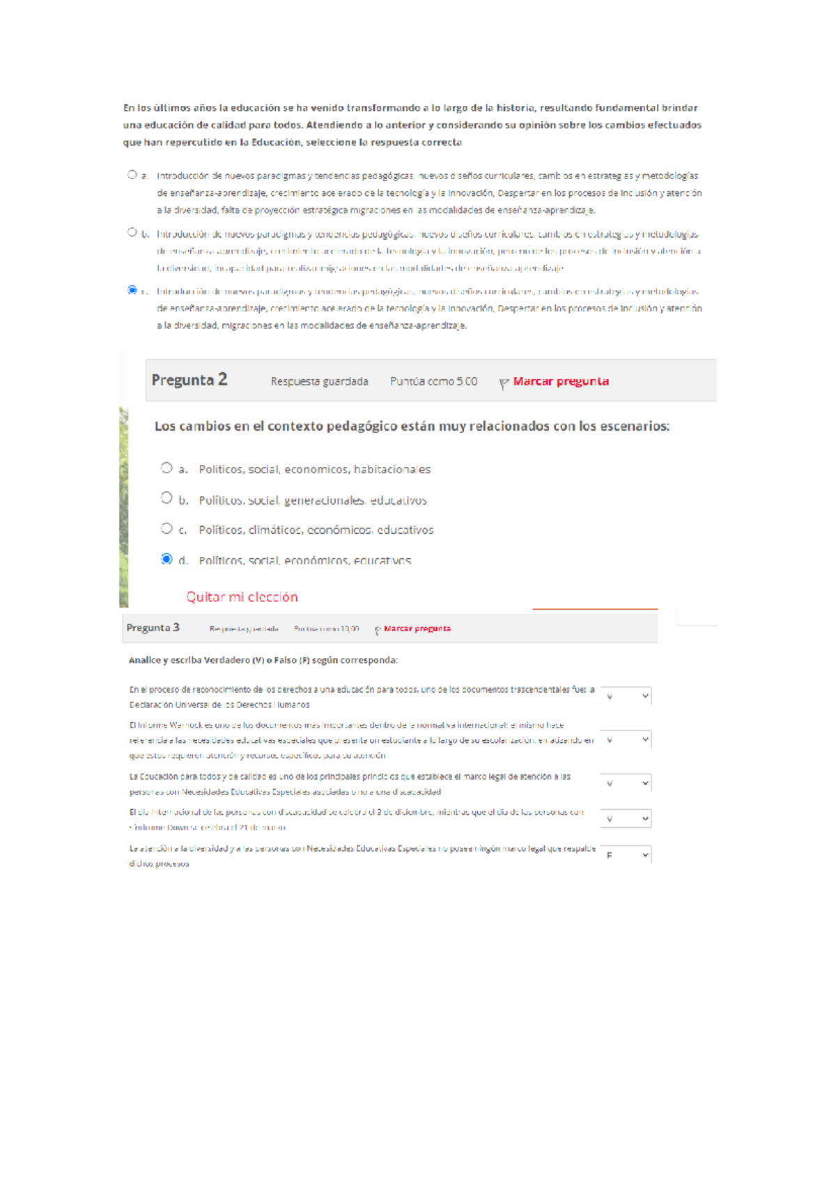Evaluación Diagnóstica sobre Cambios en la Educación Inclusiva - Document Preview