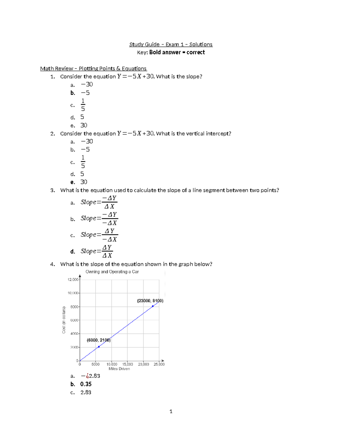 Title: Economics Study Guide – Exam 1 Preparation and Solutions - Study ...