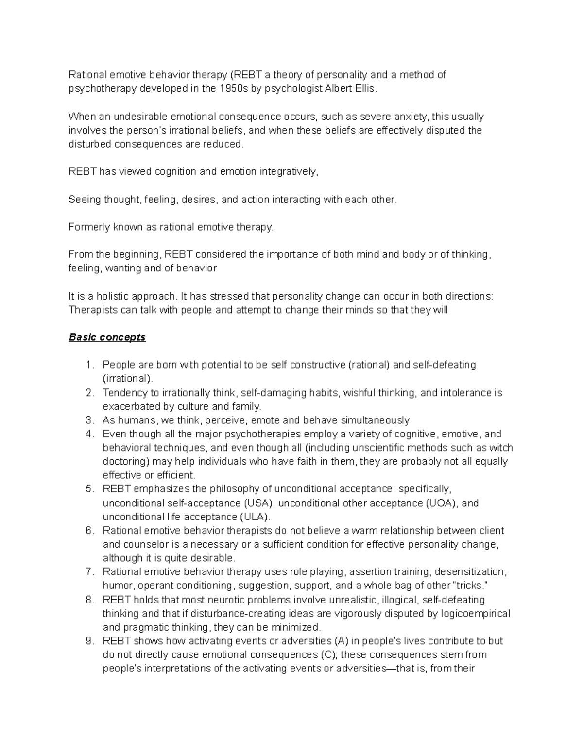 SDSG 9 REBT - Self-Directed Study Guide on Rational Emotive Behavior ...