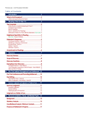 Civil Procedure - Study Notes & Assignments - Studocu