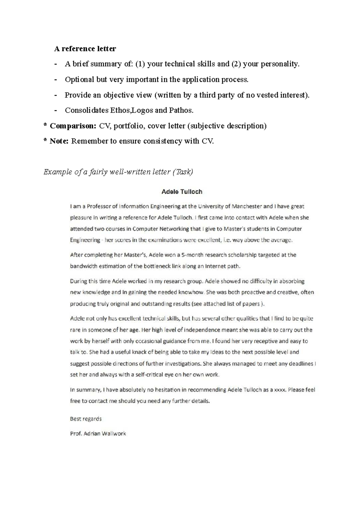 Reference Letter Guidelines: Skills, Personality & Application Tips ...
