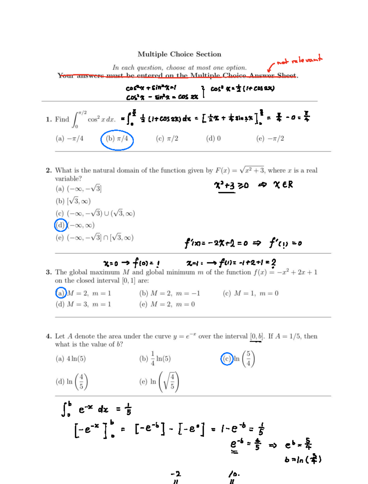 MATH1021 2023S2 Final Exam Review Notes - Studocu