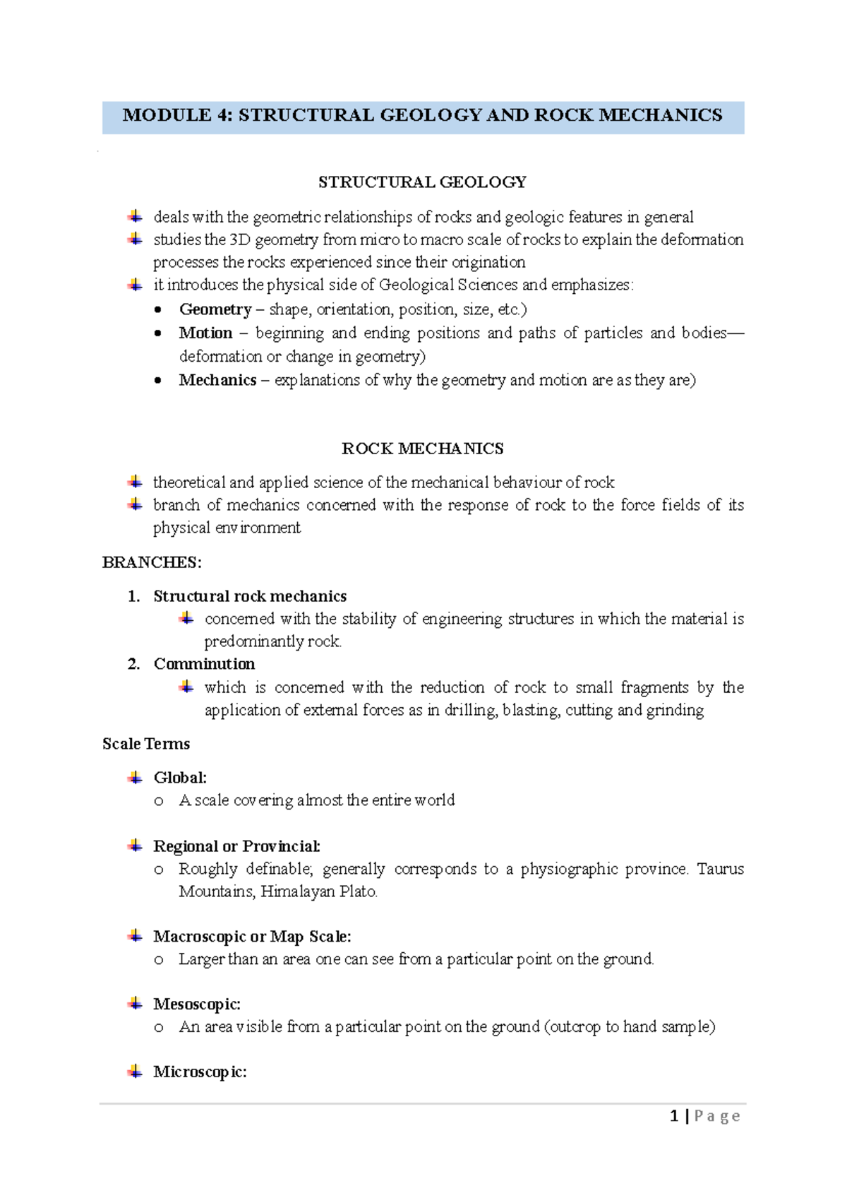 MODULE 4: STRUCTURAL GEOLOGY AND ROCK MECHANICS OVERVIEW - Studocu