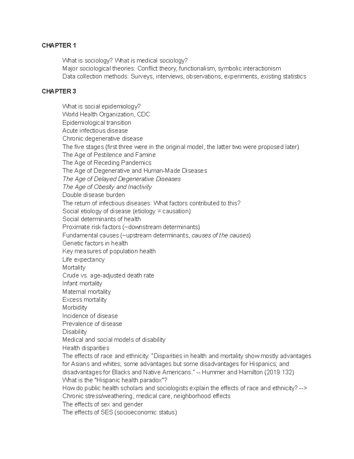 Sociology of Health: Key Concepts and Theories - Studocu