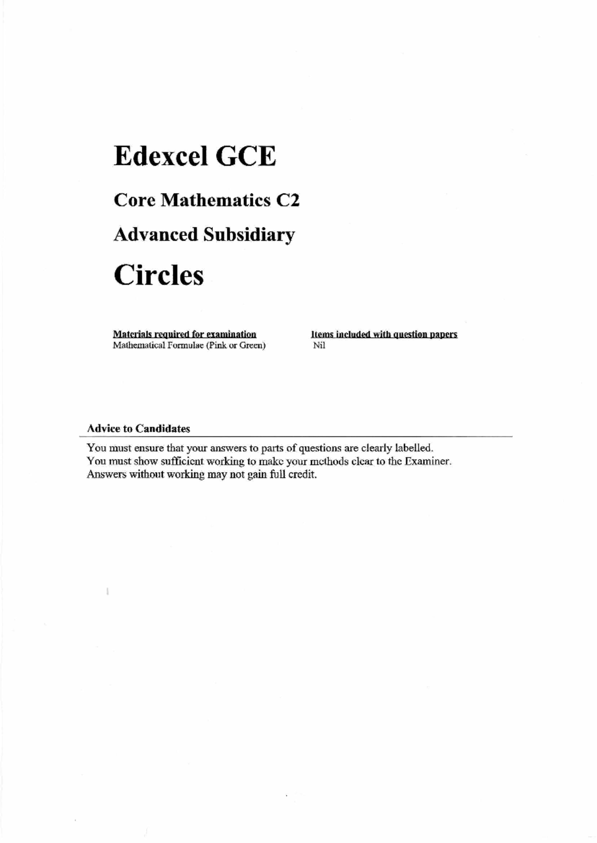 C2 Advanced Subsidiary Mathematics: Circle Geometry Solutions - Studocu