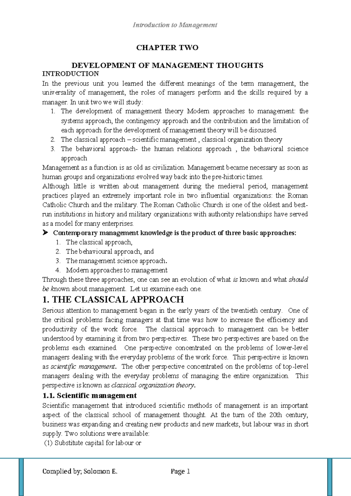 Management Theory Development: Insights into Classical to Modern ...