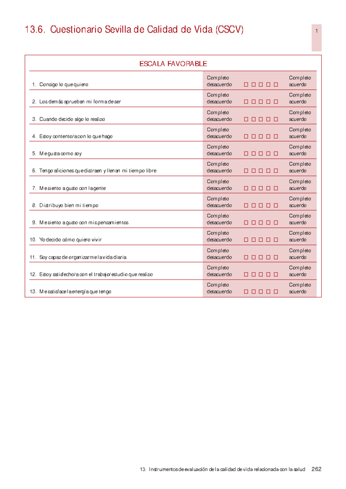 Cuestionario Sevilla de Calidad de Vida (CSCV) - Evaluación de Salud ...