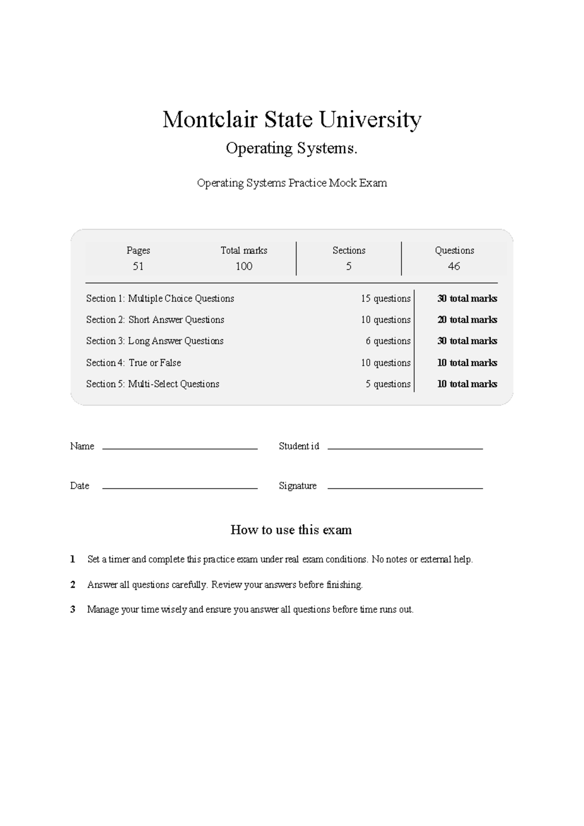 CSIT 345 Operating Systems: MSU Practice Test 2026 Notes - Studocu