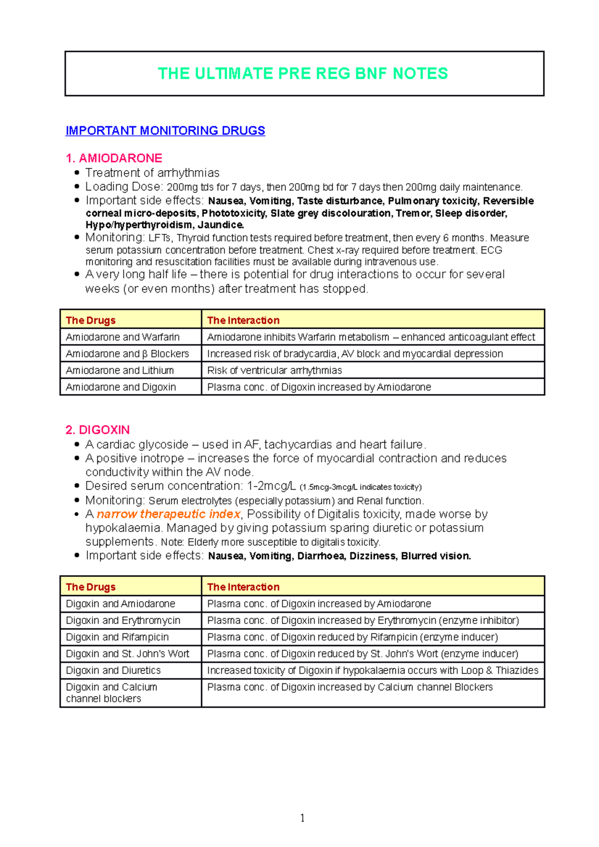 Ultimate Reference Document - THE ULTIMATE PRE REG BNF NOTES IMPORTANT ...