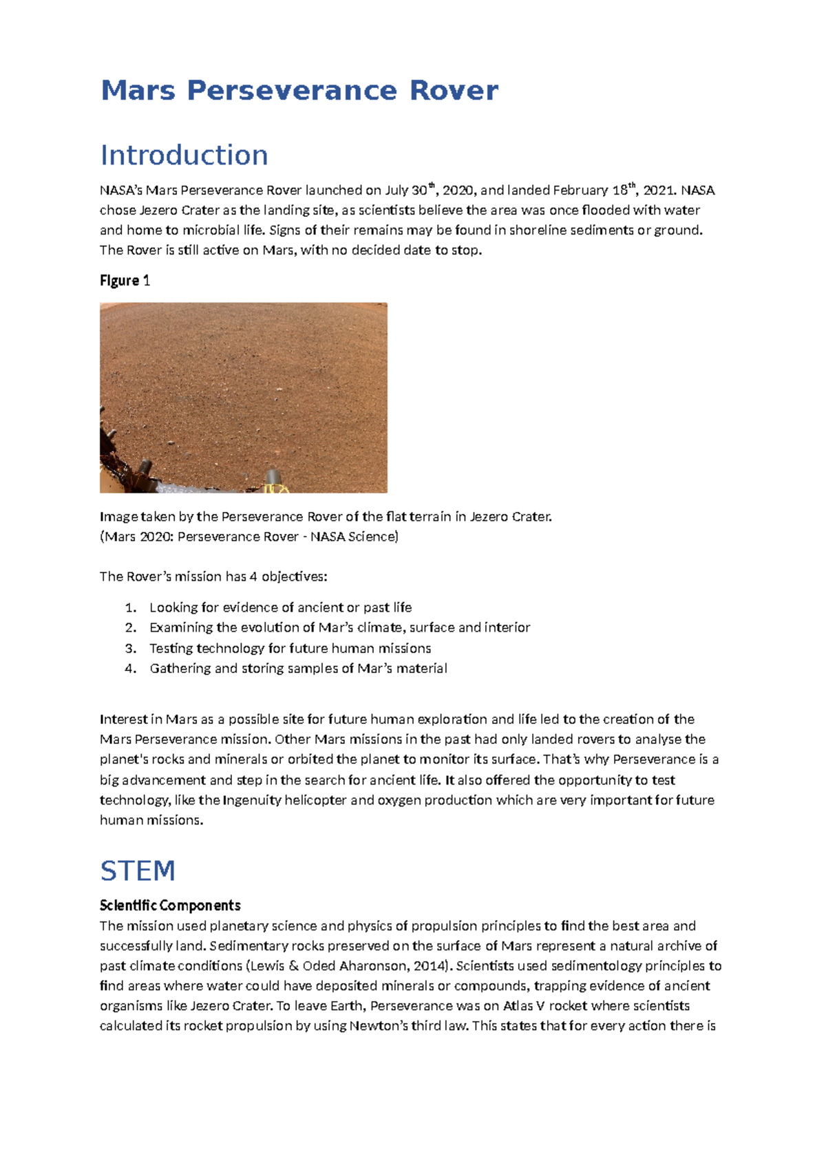 Mars Perseverance Rover: Exploring Ancient Life and Technology (Mars ...