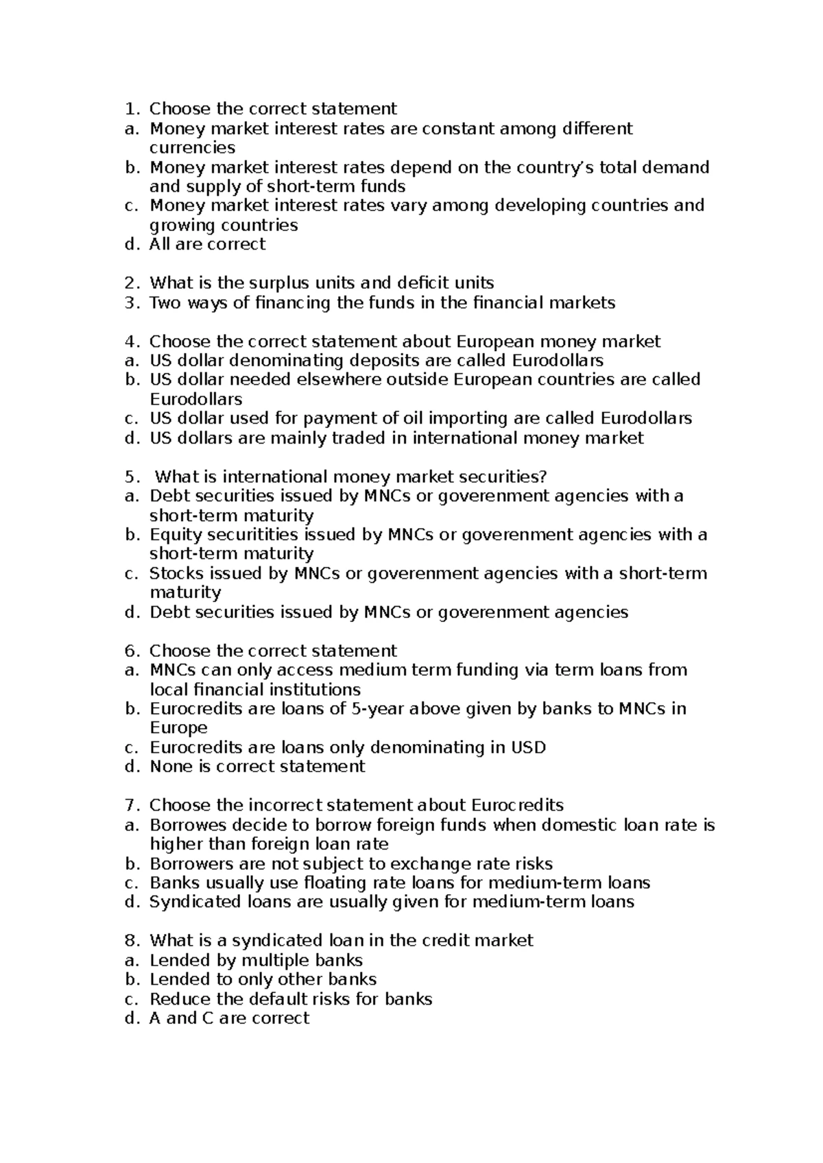 IF 101 Exercise Review: Interest Rate Parity and Arbitrage Concepts -  Studocu