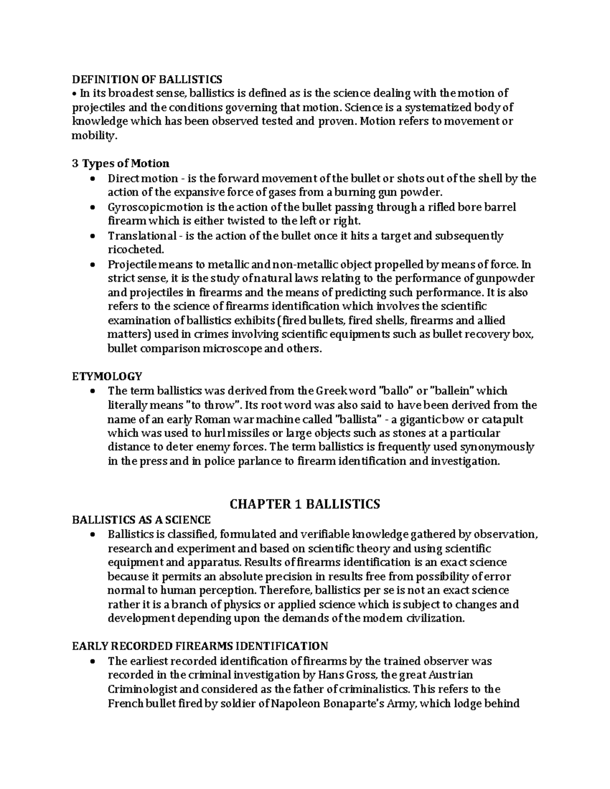 Definition of Ballistics: Science of Projectile Motion & Forensics ...