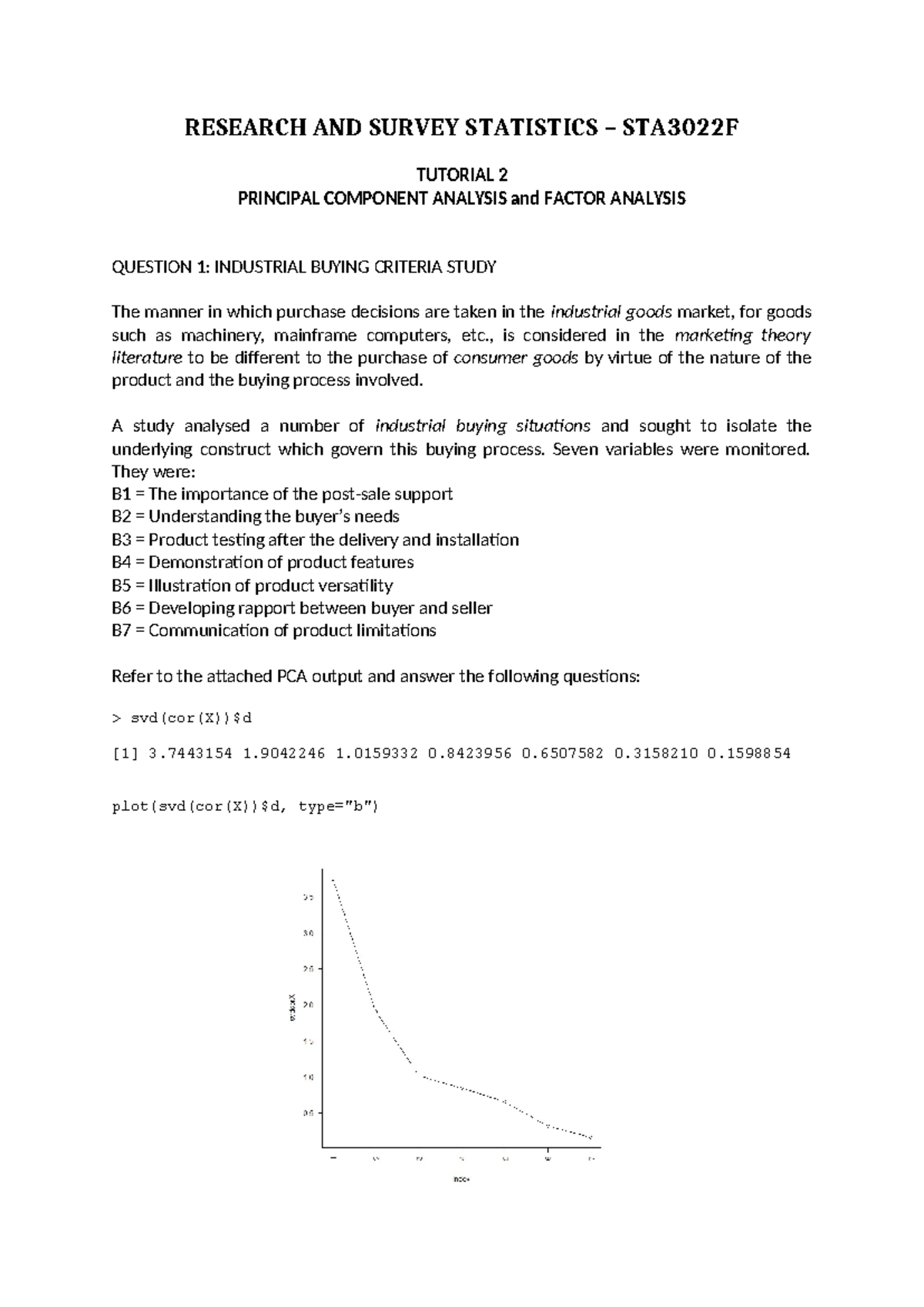 STA3022F Tutorial 2: PCA & Factor Analysis on Industrial Buying ...