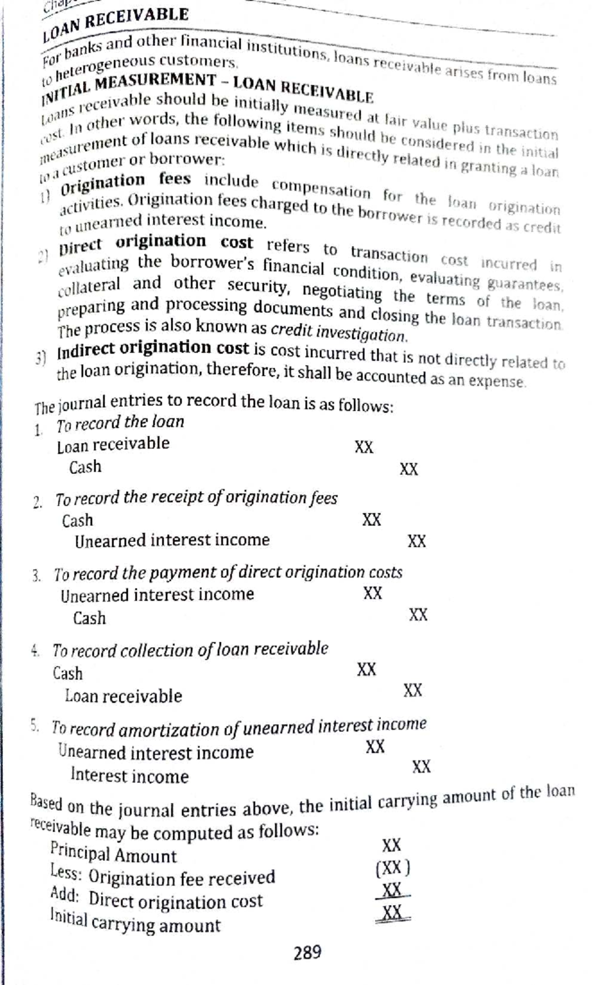 Loans Receivable Initial Measurement and Journal Entries - Studocu