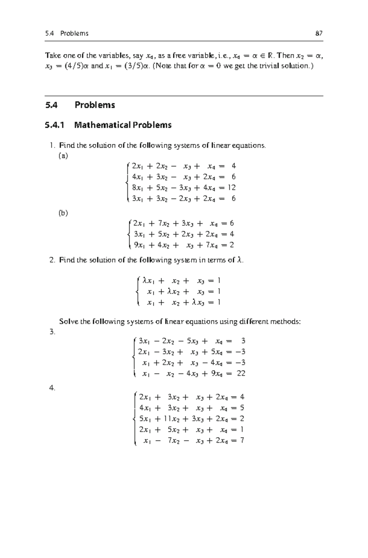 Gaussian Elimination Exercises: Linear Systems Solutions - Studocu