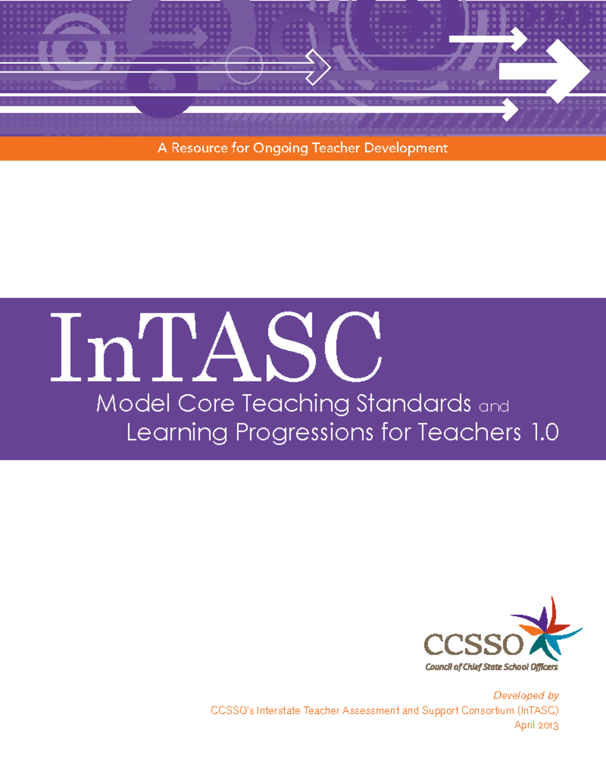 InTASC Learning Progressions for Teachers 1.0: A Comprehensive Resource ...