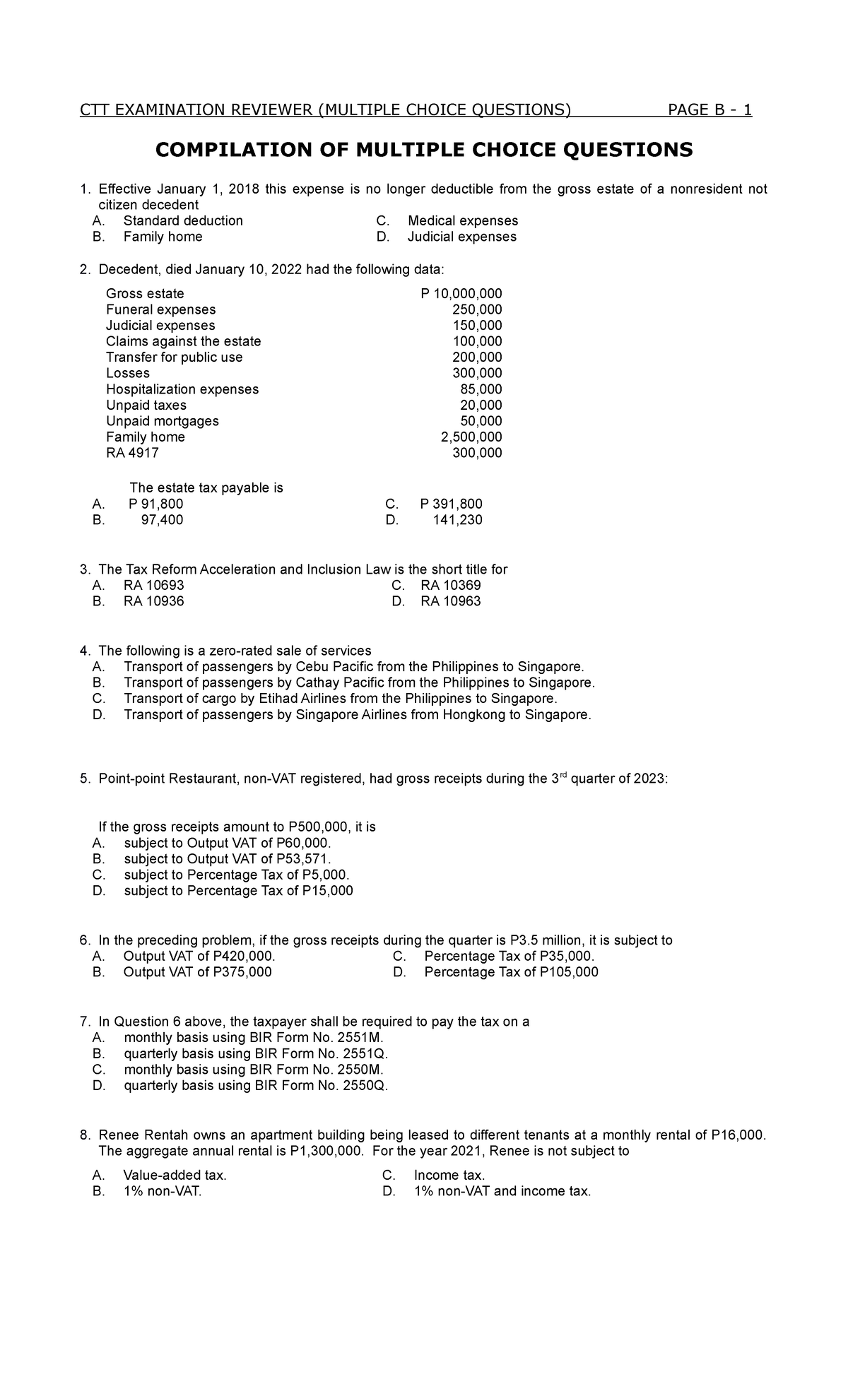 Compilation-of-mcq - notes - COMPILATION OF MULTIPLE CHOICE QUESTIONS 1 ...