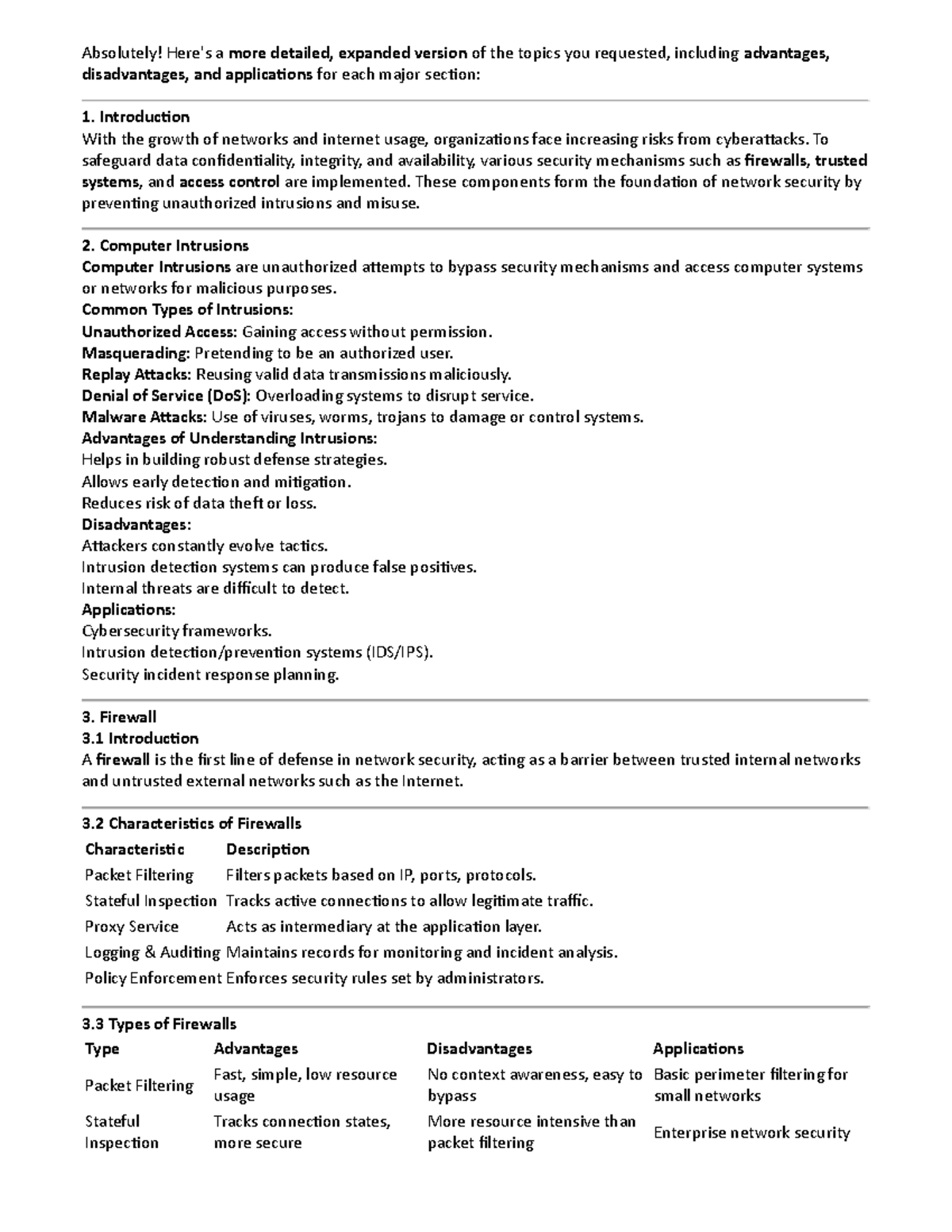 Comprehensive Overview of Network Security: Firewalls and Intrusion ...