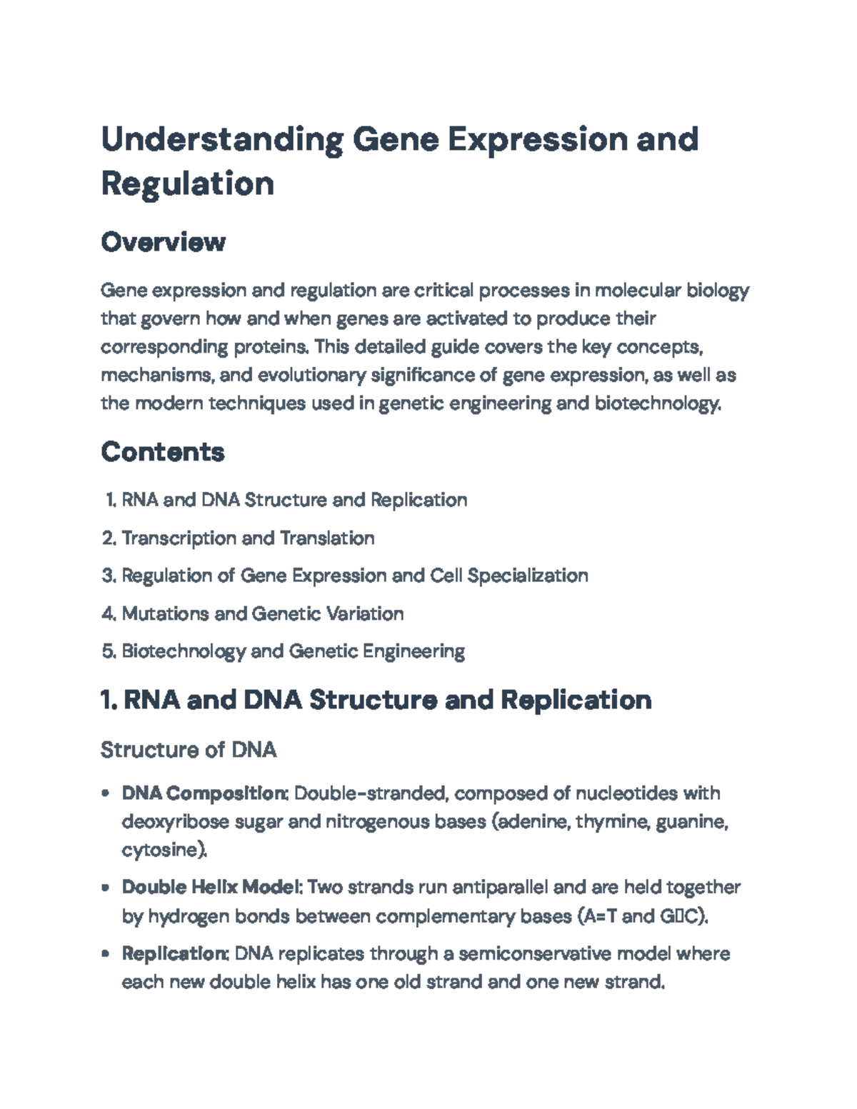 Gene Expression and Regulation Overview: Key Concepts and Techniques ...
