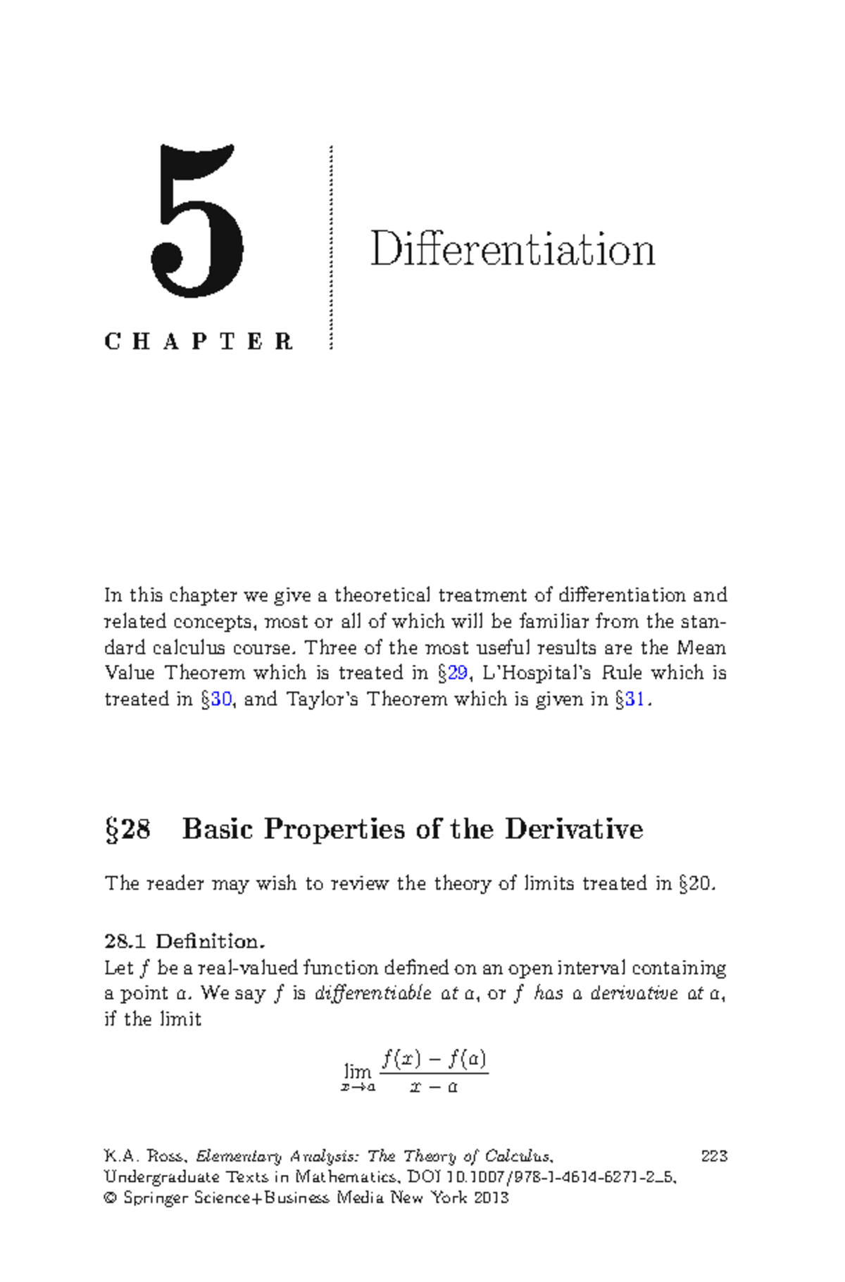 Unit 2 Calculus - Chapter 5: Differentiation Concepts and Theorems ...