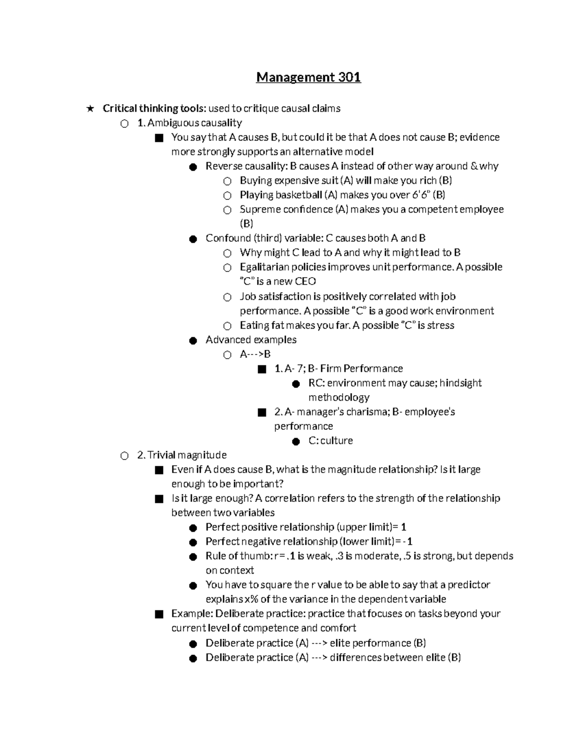Management 301: Harry Joo Final Exam Comprehensive Study Guide - Studocu