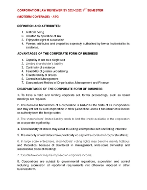 9-9-23 Lesson - Overview of Corporation Law Concepts - Studocu