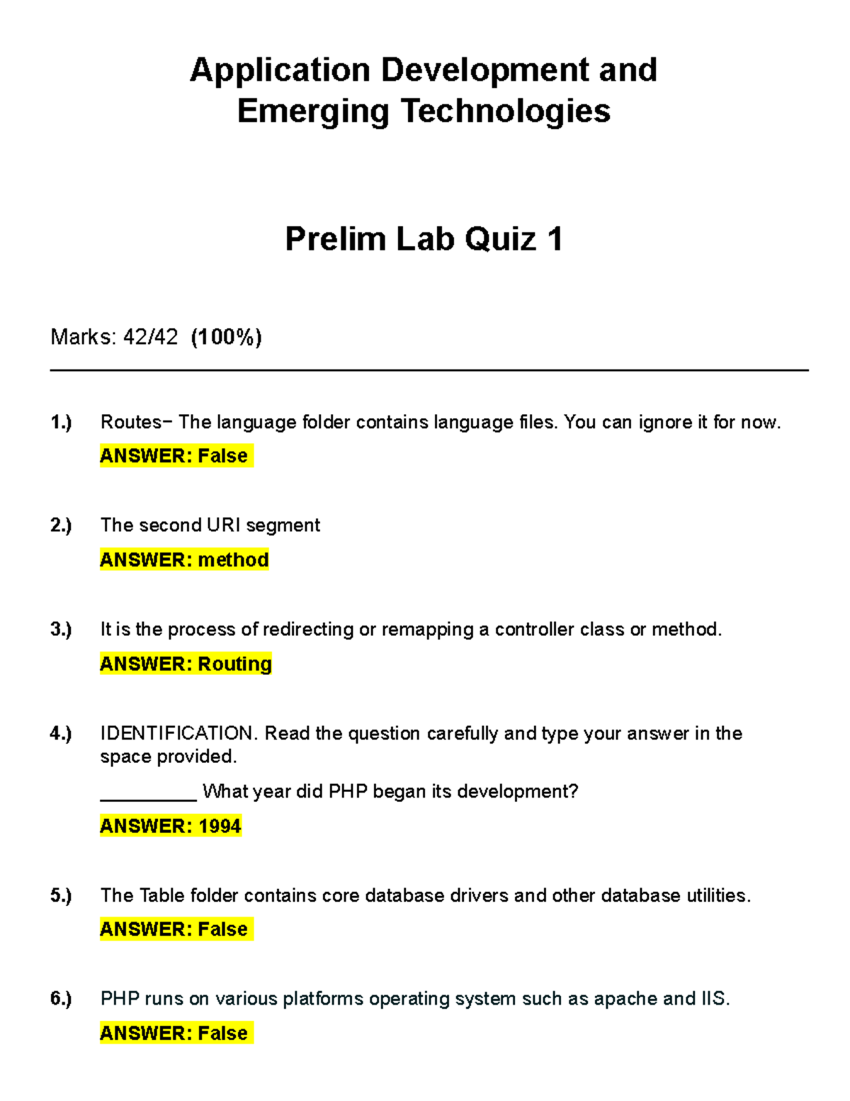 Application Development and Emerging Technologies Prelim LAB QUIZ 1 ...