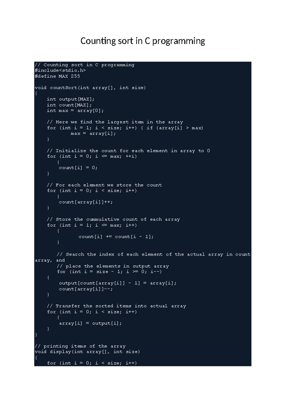 CSE 101: Merge, Quick, and Bucket Sort Program Overview - Studocu