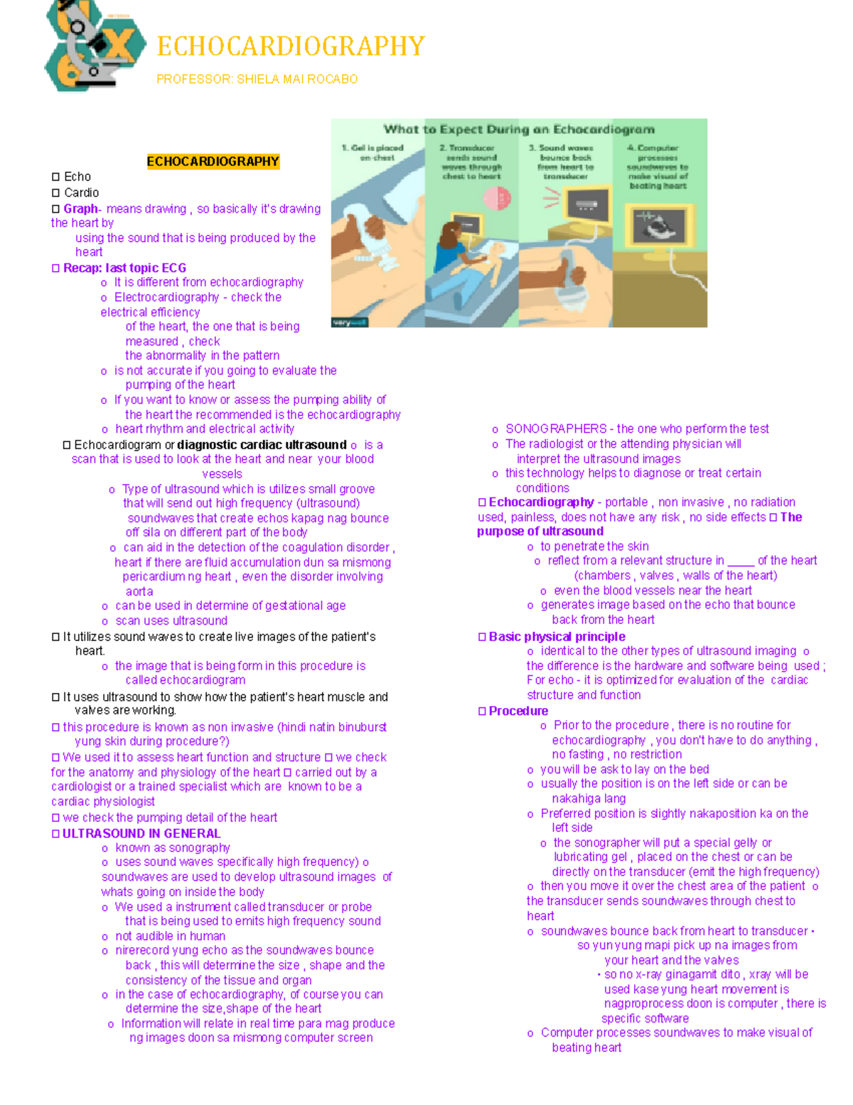 SPDX311- Midterms-1 - ECHOCARDIOGRAPHY PROFESSOR: SHIELA MAI ROCABO Rmt ...