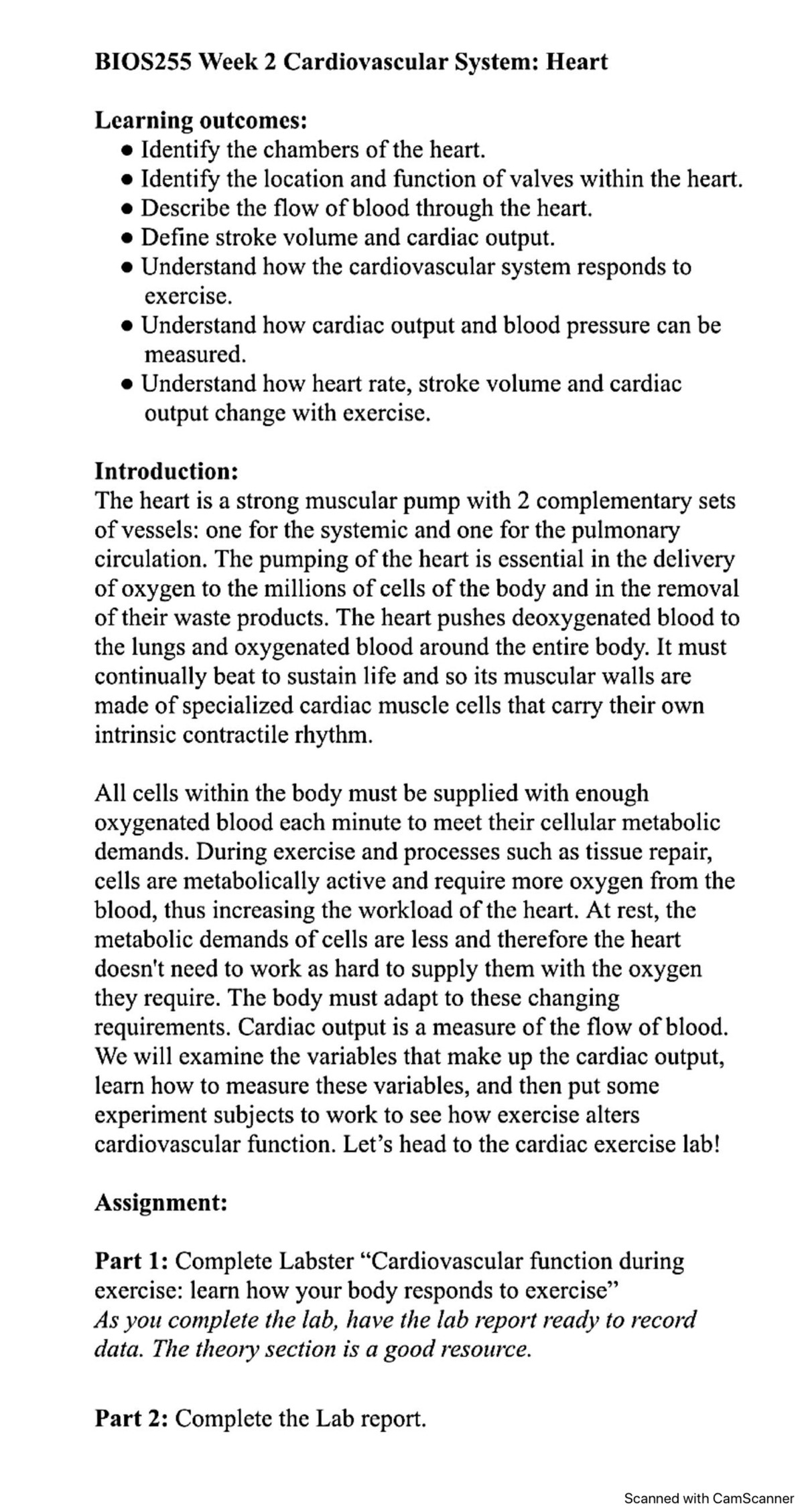 Bio255 week 2 - Week 2 Lab Report - BIO255 - Studocu