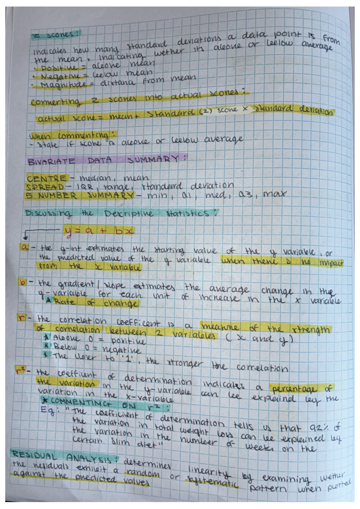 Summary Notes MATH3 - N indicates now many indicating standard wether ...