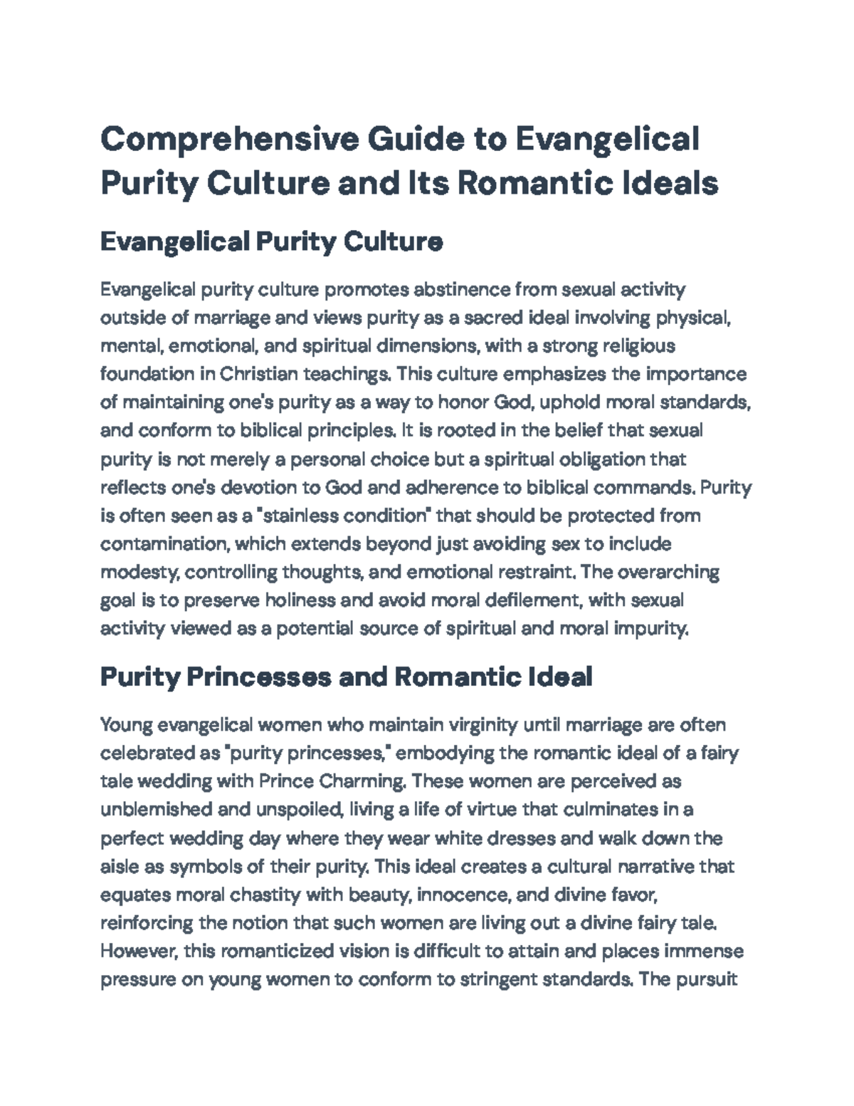 Comprehensive Guide to Evangelical Purity Culture: Ideals & Dynamics ...