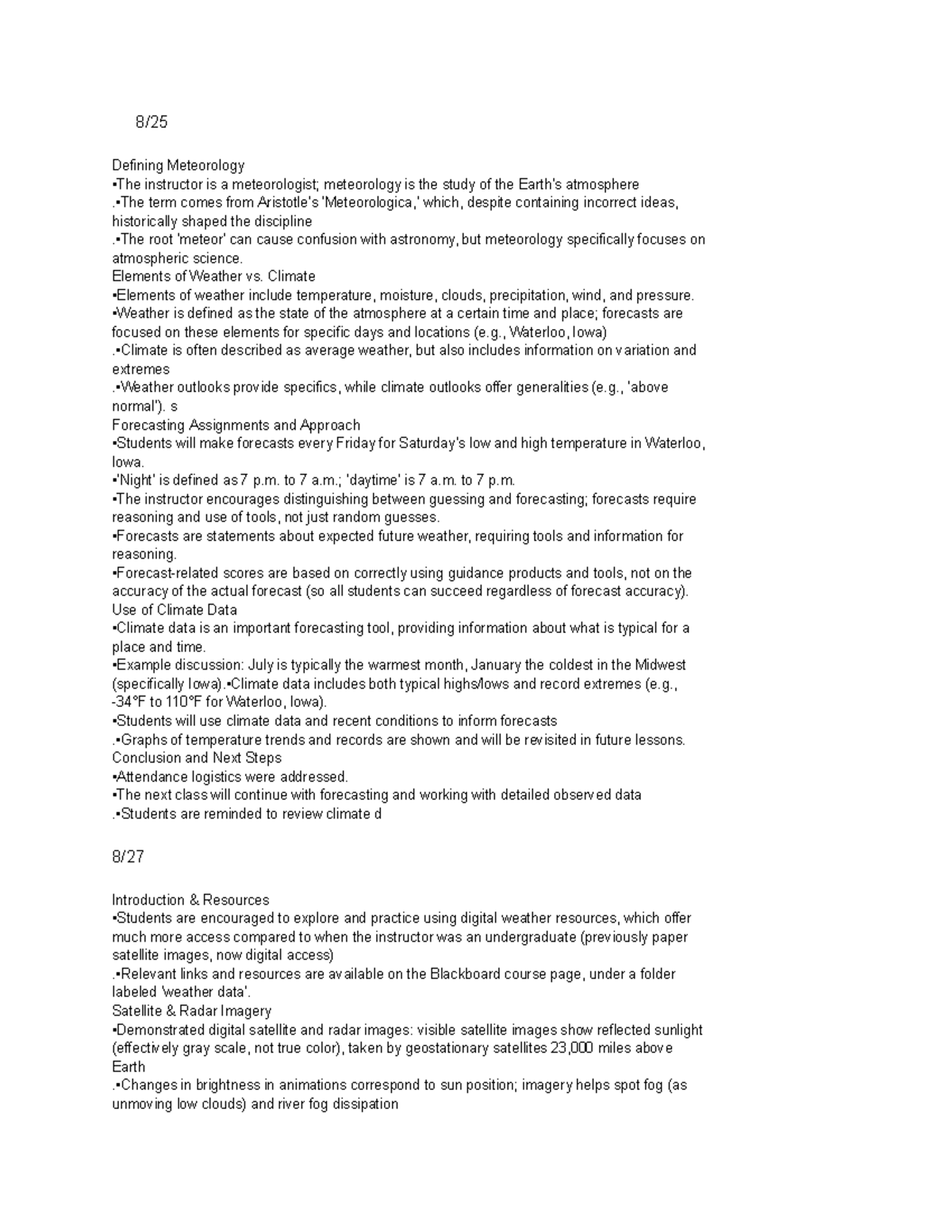 Meteorology Concepts and Climatology Applications (MET 101) Overview ...