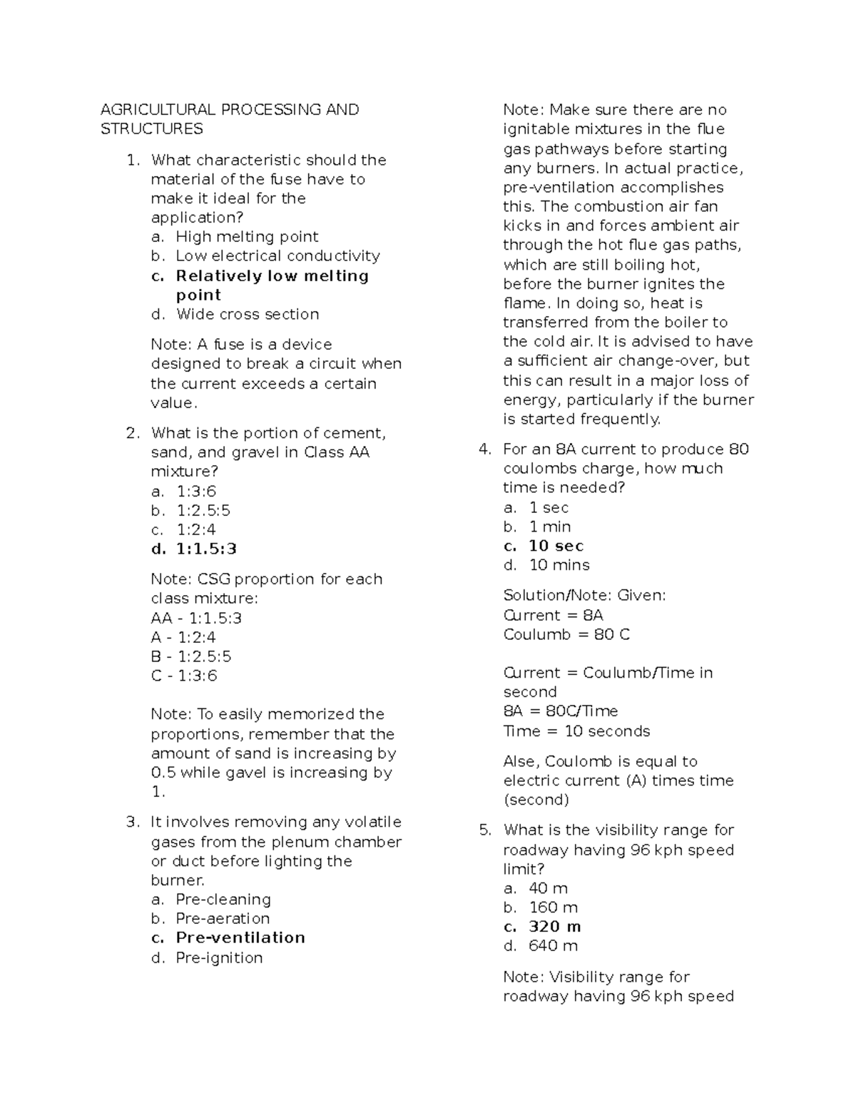 Agricultural Processing and Structures (AREA 3) Study Guide - Studocu