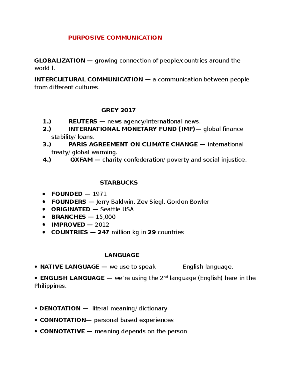 Purposive Communication 2nd Sem Midterm Exam Notes - Studocu