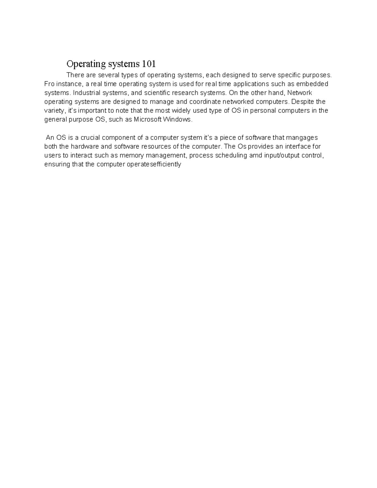Operating Systems 101: Types and Functions Explained - Studocu