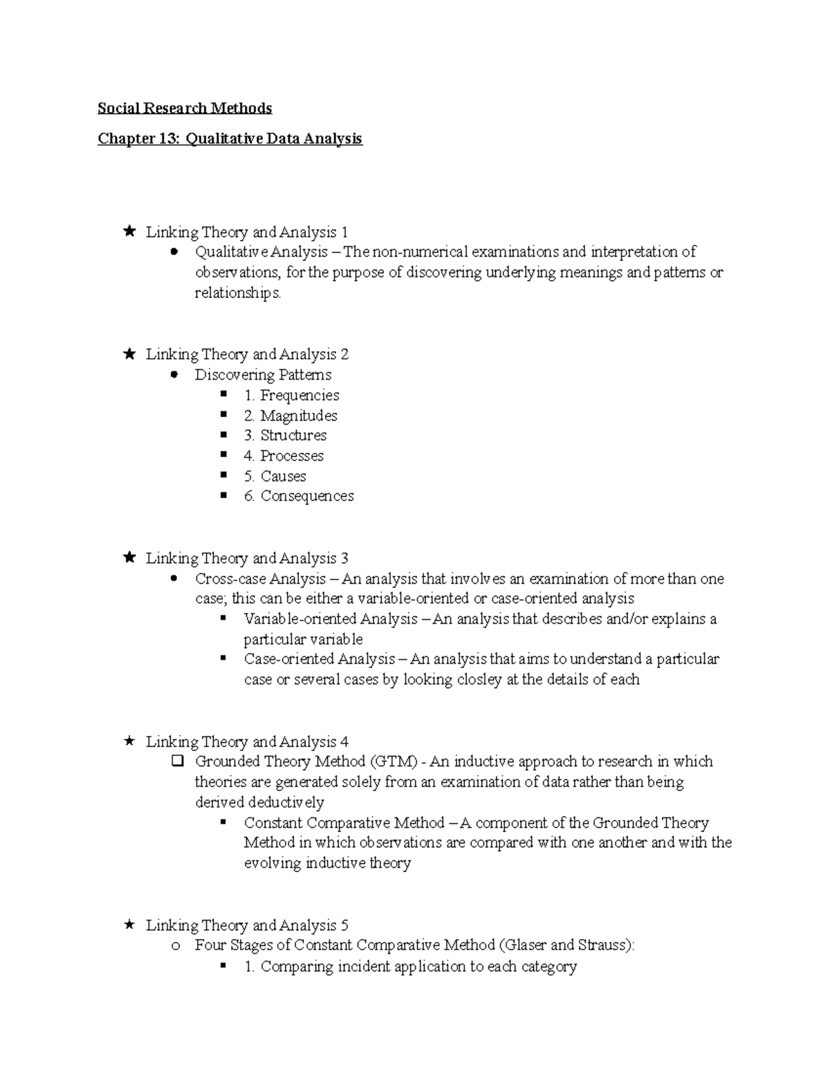 Social Research Methods Chapter 13 Qualitative Data Analysis - Linking ...