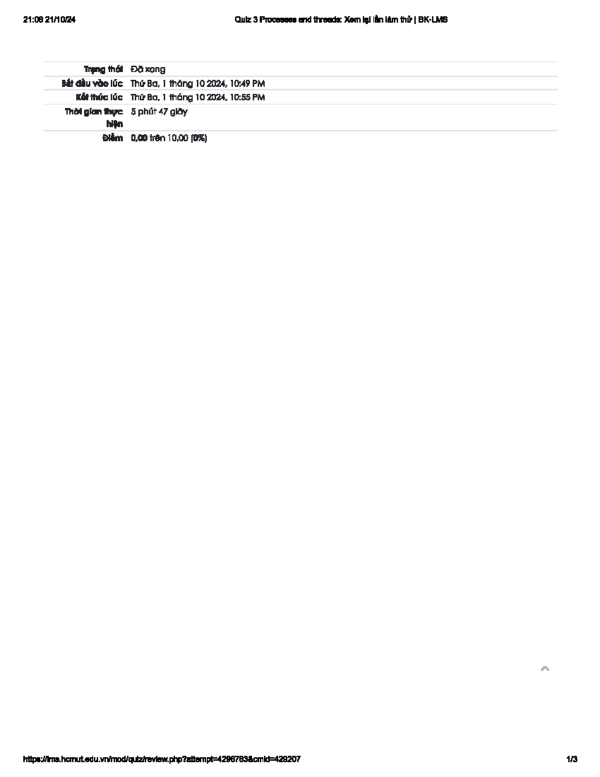 Quiz 3: Processes and Threads - Review and Answers - Studocu