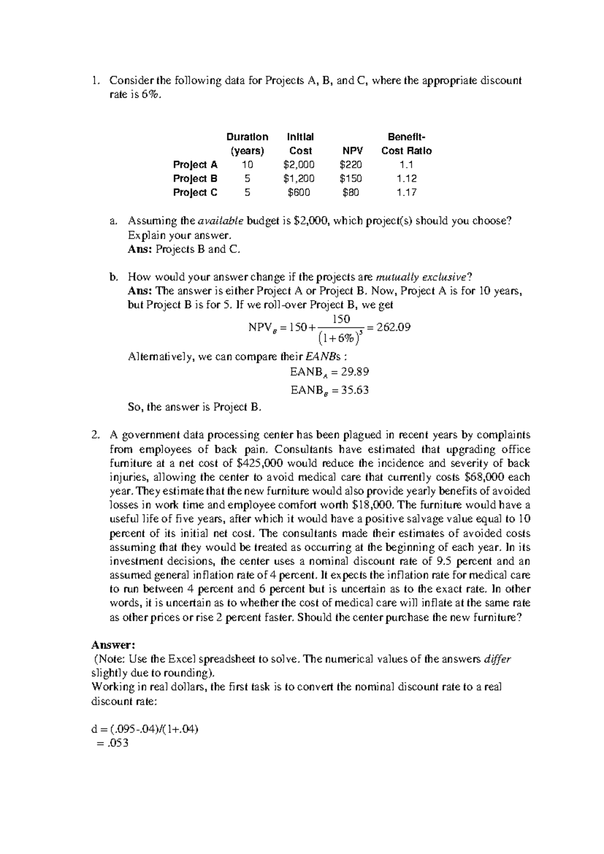 ECA5325 Assignment 3: Project Evaluation and NPV Analysis - Studocu